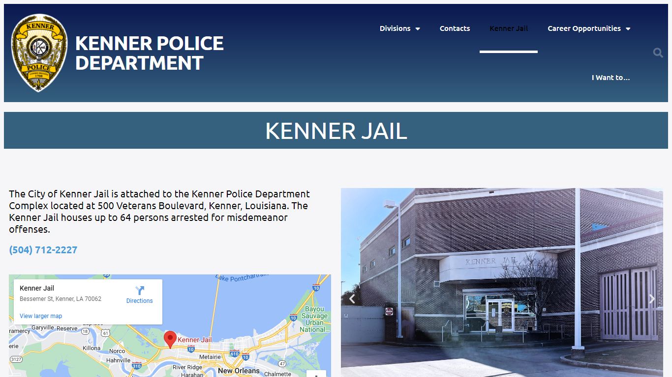 Kenner Jail - Kenner Police Department